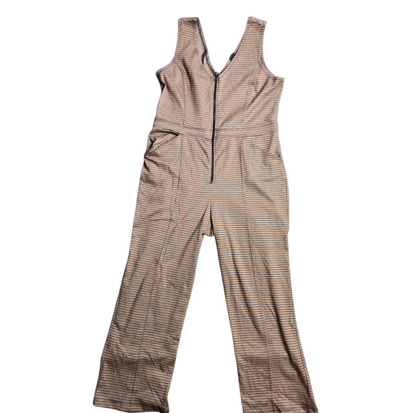 Wild Fable Brown Plaid Jumpsuit Size: XL - Picture 2 of 6